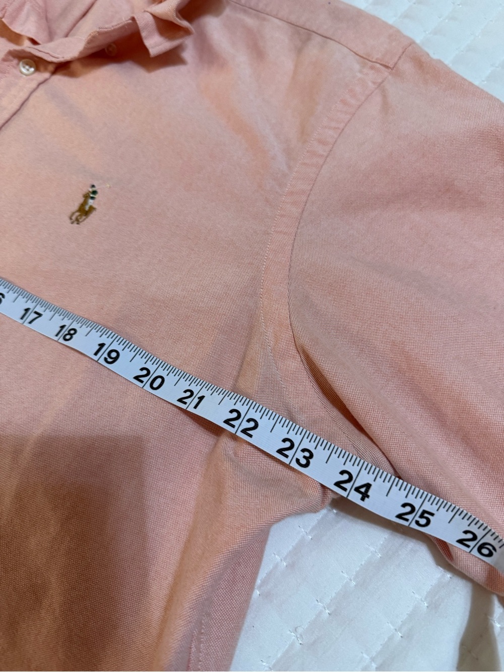 Upcycled Mens Ralph Lauren Coral Button-Down Shirt -L - Picture 5 of 8